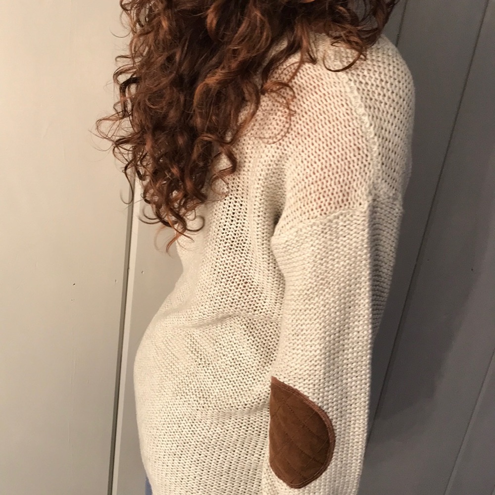 Embroidered elbow sweater